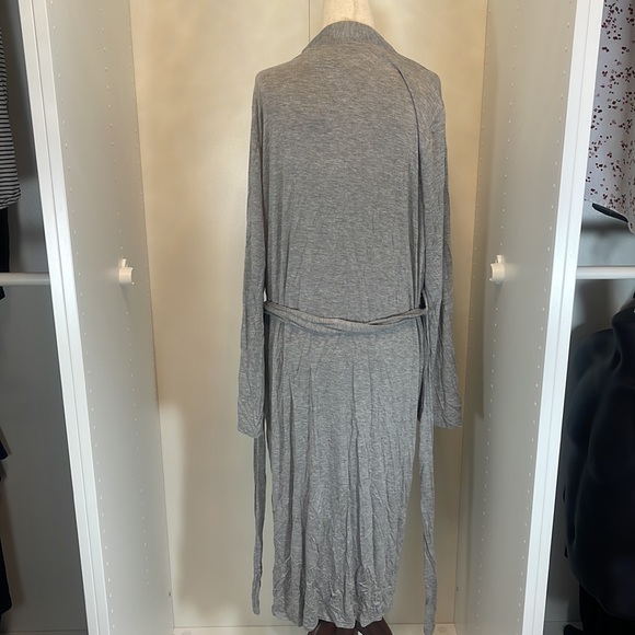 NWT Ekouaer Gray Lightweight Cardigan with Pockets and Belt Size Large - Picture 3 of 8